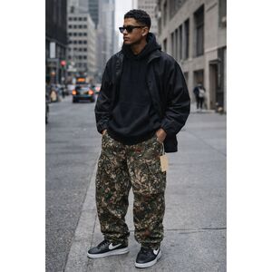 Escape Brand Camo Cargo Utility Pants Men’s Size L Woodland Leaf Print NWT